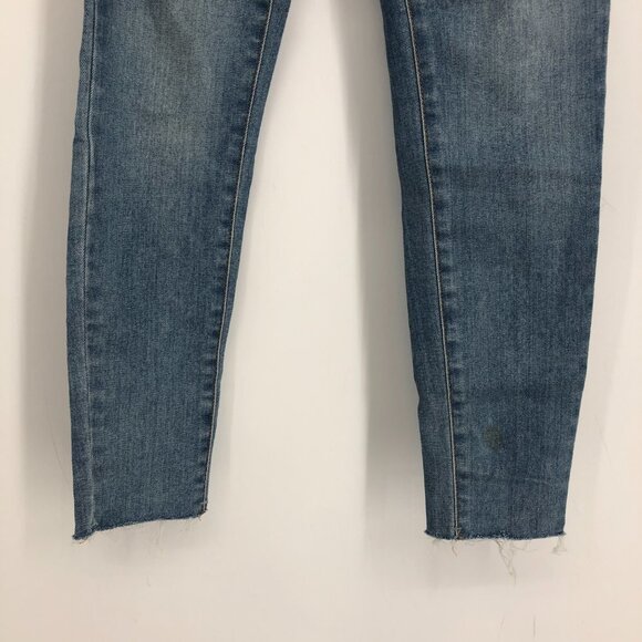 Tailor Made Med-Light Wash High  Rise Lightly Distressed Skinny Barcelona Jeans - Picture 6 of 16